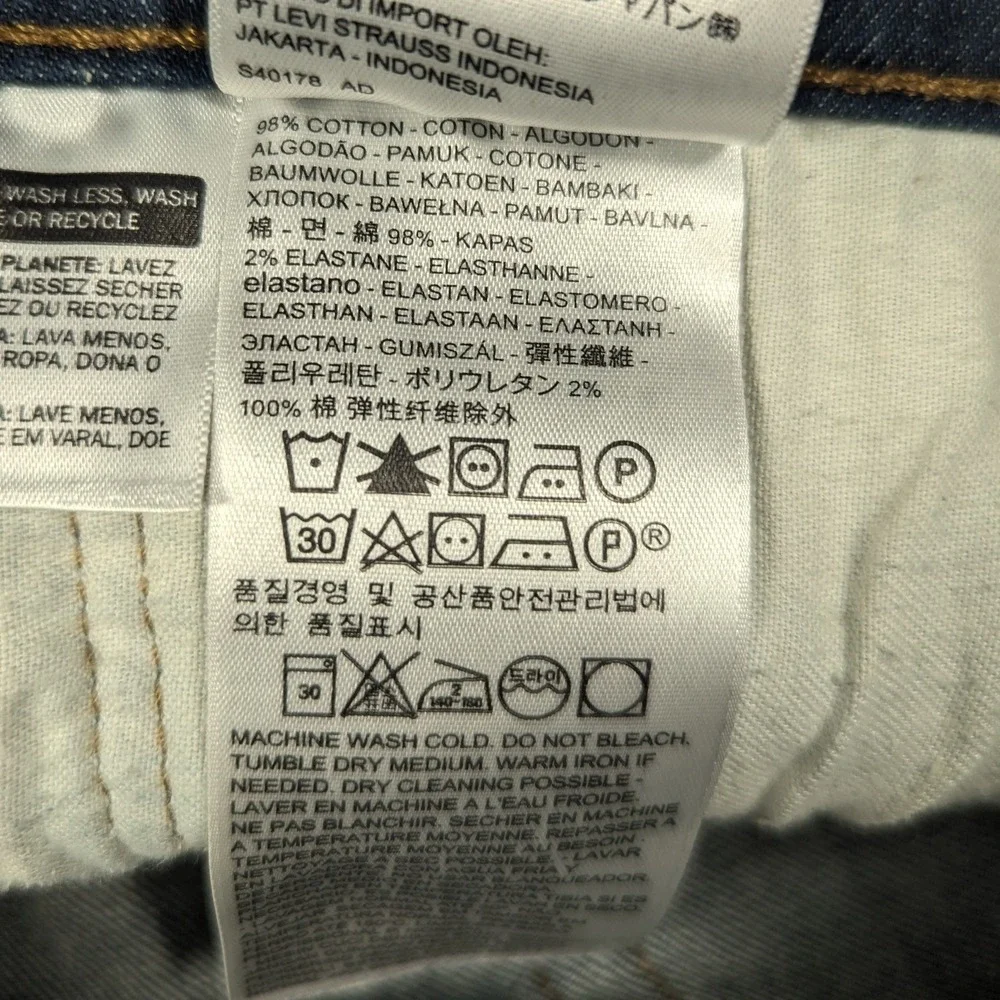 Levi's 514 Straight Fit Classic 5-pocket Jeans Dark Blue Wash Mens Size 36‎